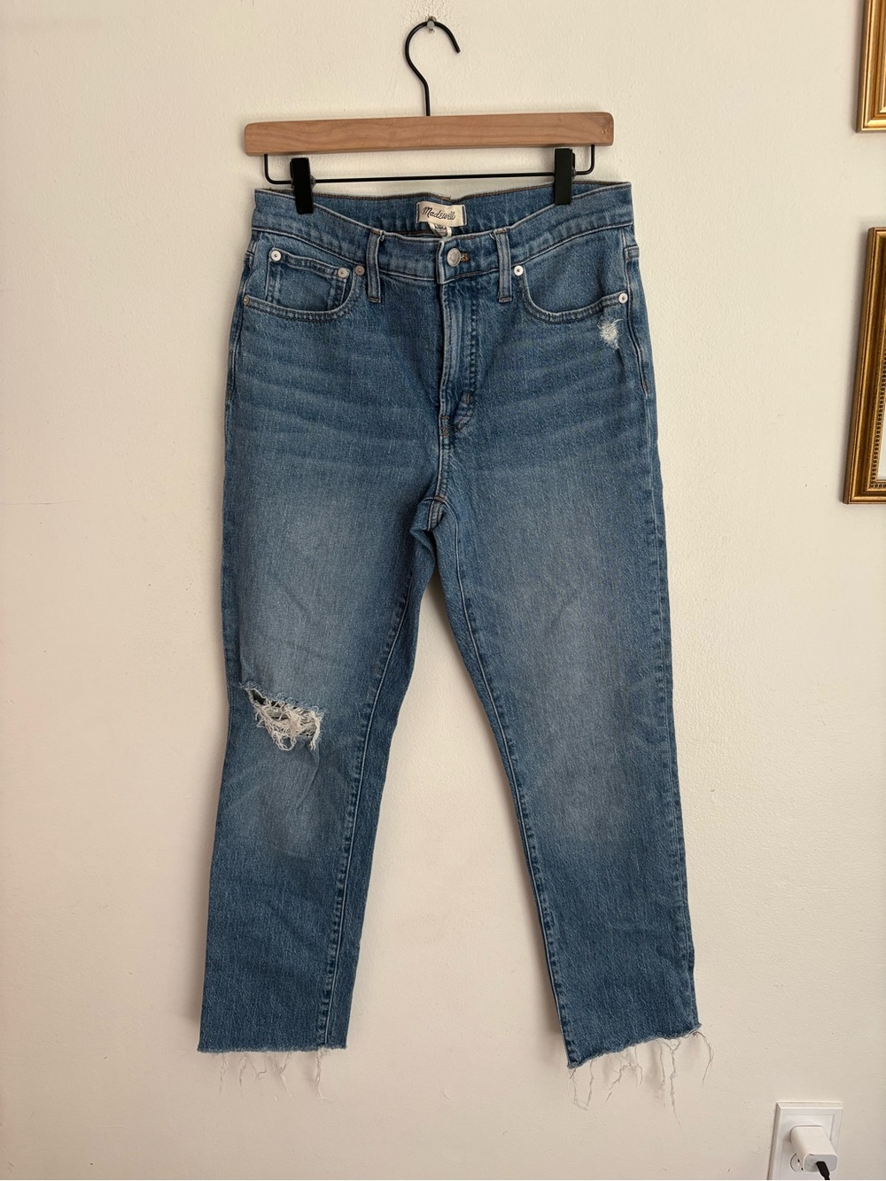 Madewell Perfect Vintage Mid-Rise Distressed Blue Jean Chic Women’s size 28 Tall